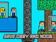 שפּיל רעכענען Obby און Noob צוויי-שפילער אָנליין