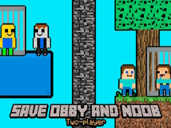שפּיל רעכענען Obby און Noob צוויי-שפילער אָנליין