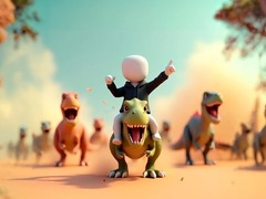 שפּיל Stickman: דינאָסער אַרעינע אָנליין